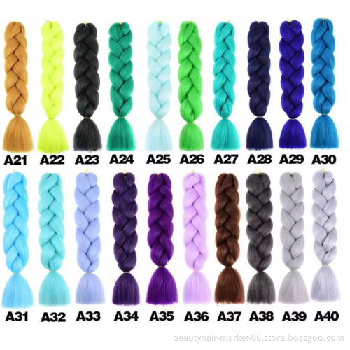 Synthetic Yaki Ombre Braiding Hair Attachment for Braids Pre Stretched Expression Super Jumbo Braid For African Hair Extension